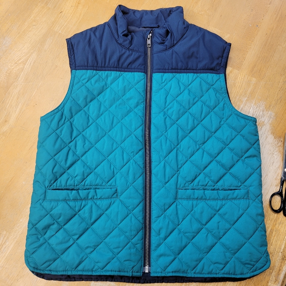 Crewcuts Quilted Vest Navy Green Size Medium Youth Boys Girls